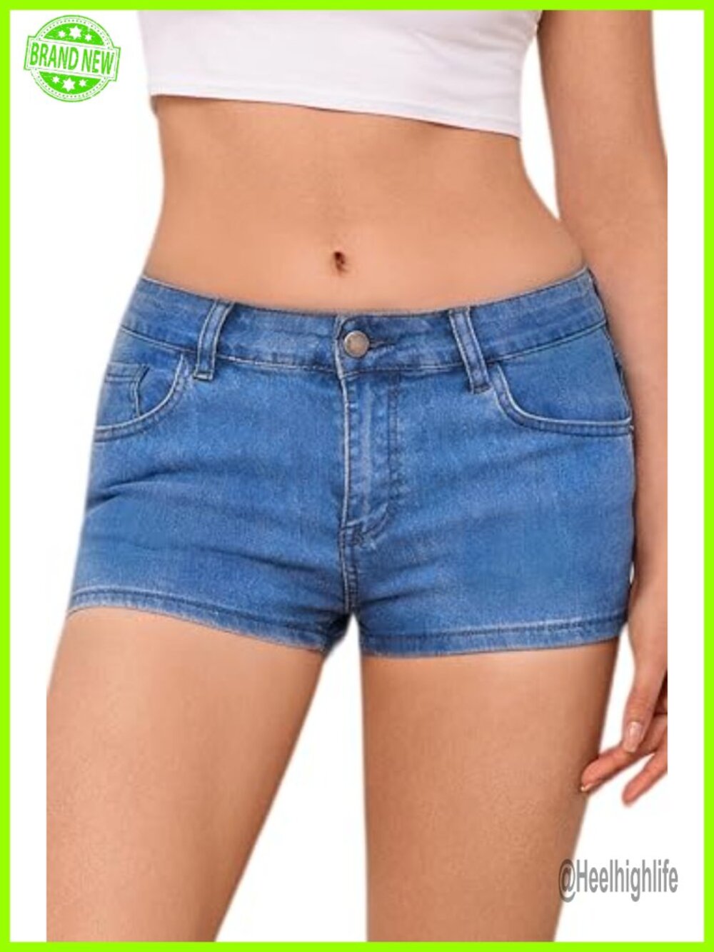 Women's Low Rise Denim Jean Shorts Stretchy Cotton Blend Casual